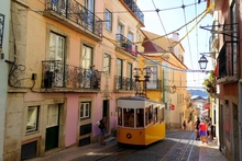 Tram à Lisbonne au Portugal